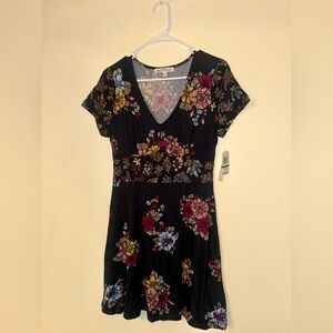 Wallflower Black Floral Midi Dress